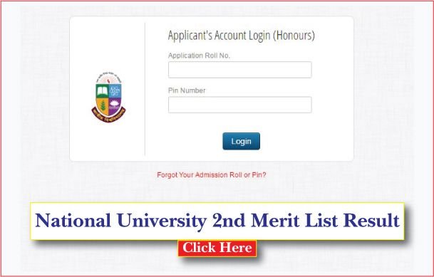 NU Honours 2nd Merit list result